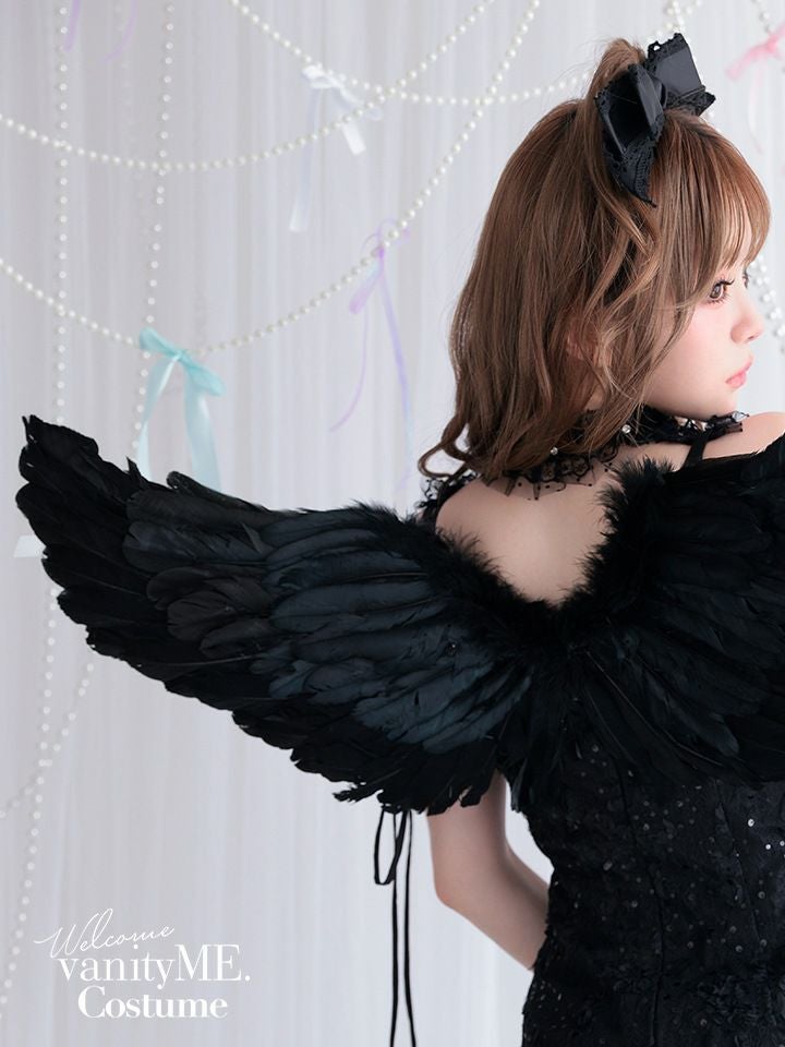 リボン付き 天使羽 ホワイト・ブラック vcsit-256601-ac | コスプレ