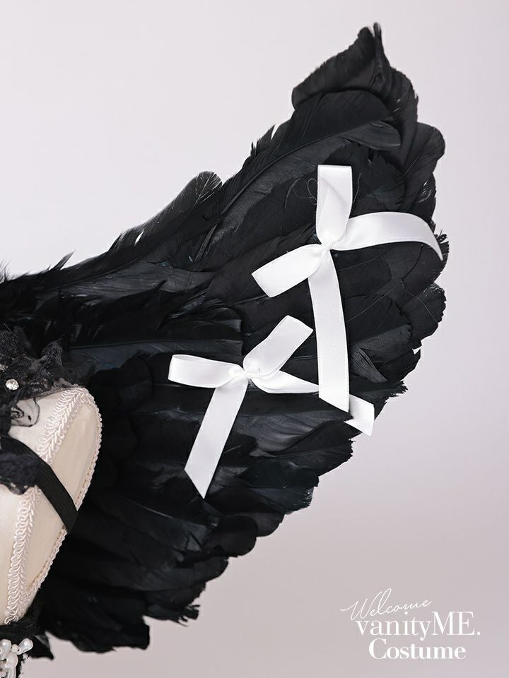 リボン付き 天使羽 ホワイト・ブラック vcsit-256601