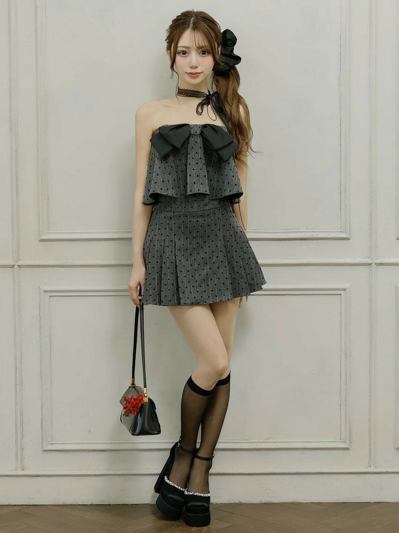 AngelR エンジェルアール ベアトップビックリボンハートドットセパレートマイクロフレアミニドレス ar25849