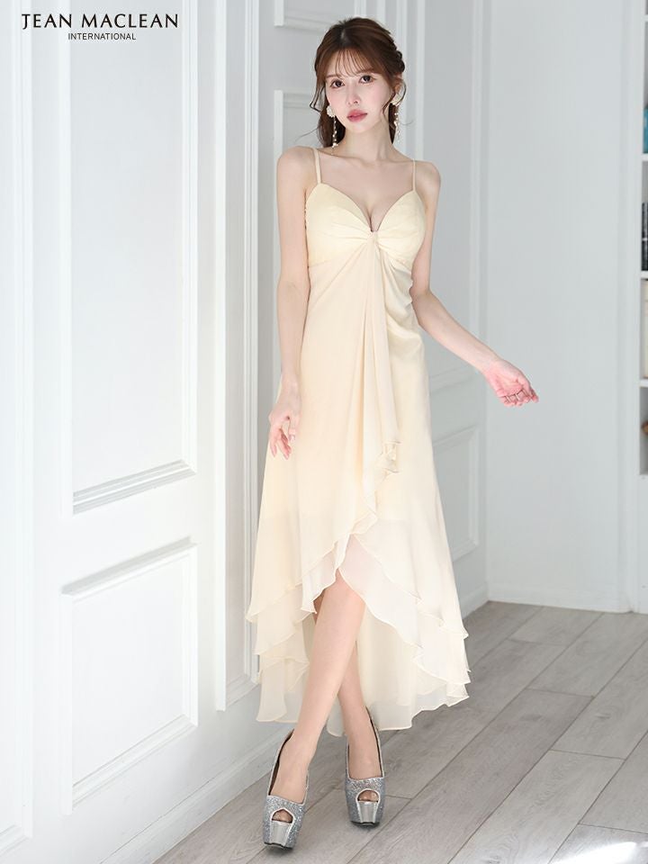 JEAN MACLEAN ジャンマクレーン シフォン/キャミソール/アシンメトリー/ミモレ丈/ミディアムドレス ワンピース ja51853