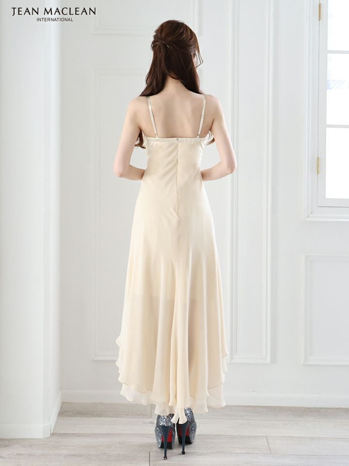 JEAN MACLEAN ジャンマクレーン シフォン/キャミソール/アシンメトリー/ミモレ丈/ミディアムドレス ワンピース ja51853