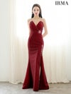 IRMA イルマ ワンカラー/シアーショルダー/ウエストポイントビジュー/スリット入り/タイト ロングドレス ir51900-c