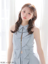 ROBE de FLEURS ローブドフルール 【XS～Lサイズあり】フロントラッフルホルターミニキャバドレス fm3468-c
