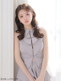 ROBE de FLEURS ローブドフルール 【XS～Lサイズあり】フロントラッフルホルターミニキャバドレス fm3468-c