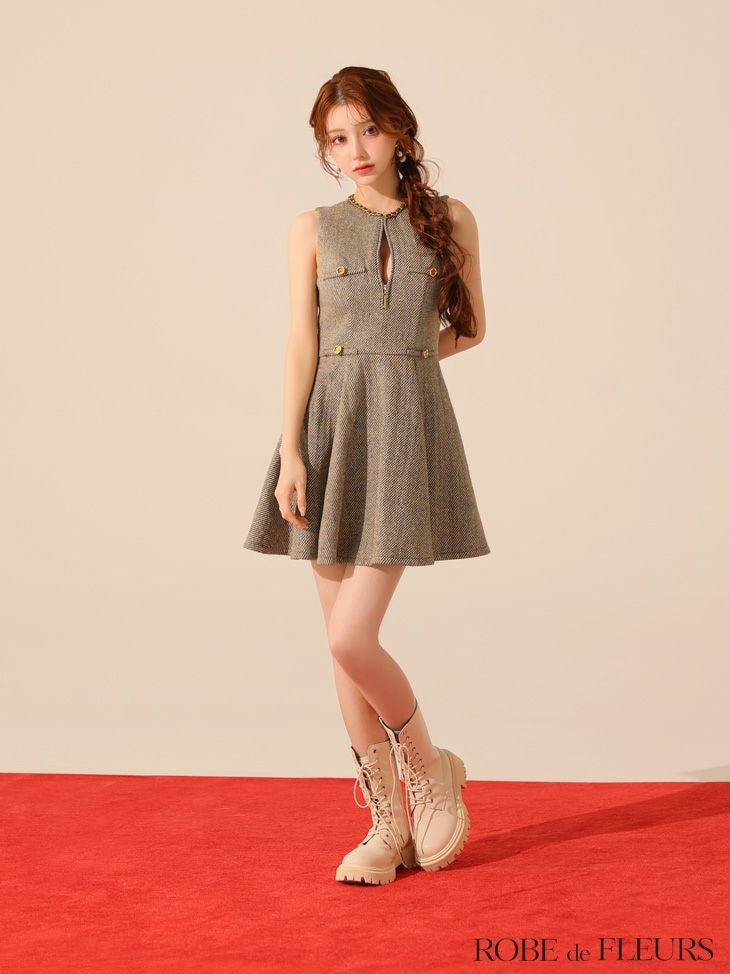 ROBE de FLEURS ローブドフルール 【XS～Lサイズあり】ゴールドボタン
