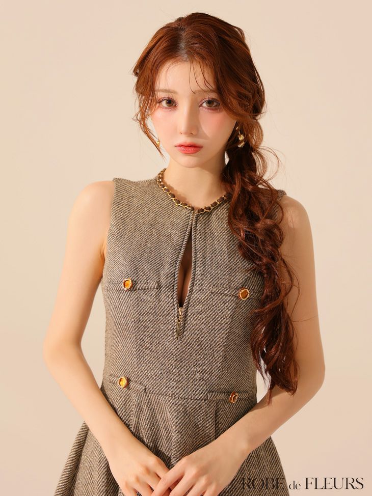 ROBE de FLEURS ローブドフルール 【XS～Lサイズあり】ゴールドボタン
