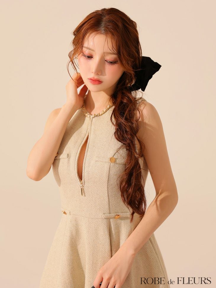 ROBE de FLEURS ローブドフルール 【XS～Lサイズあり】ゴールドボタン