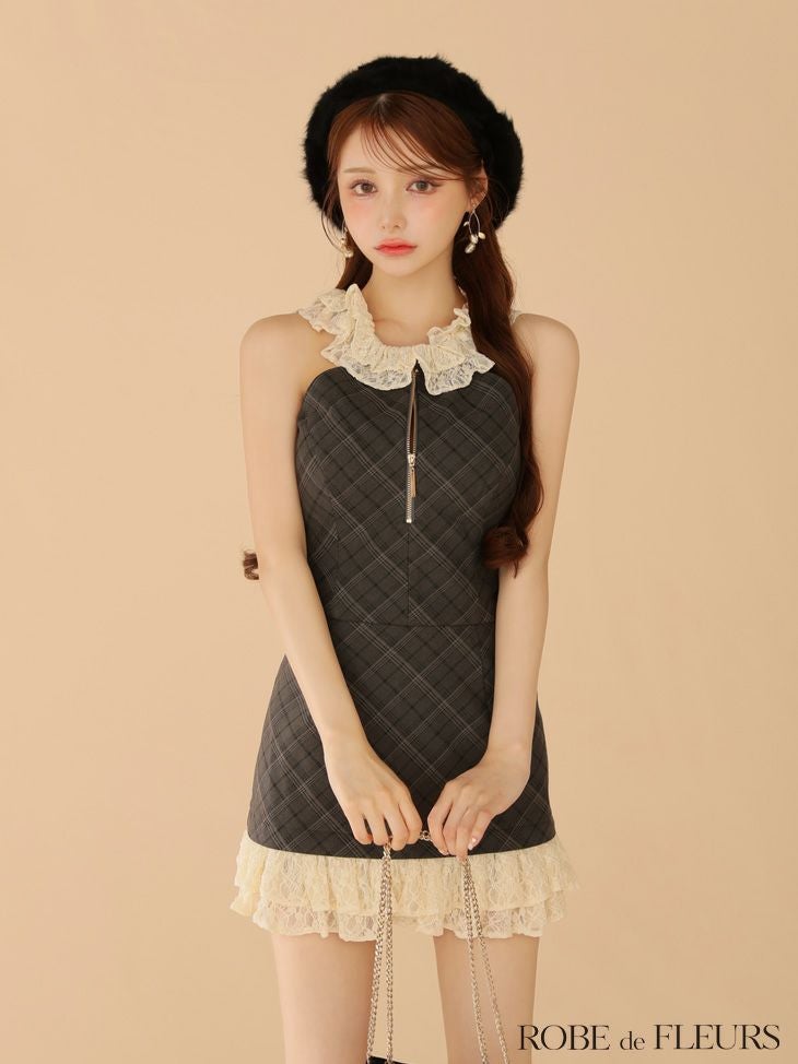 ROBE de FLEURS ローブドフルール 【XSサイズあり】レースチェック