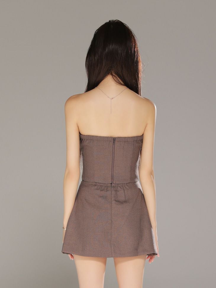 Glossy ローブドフルールグロッシー 【XSサイズあり】ツイルフロントファスナーセットアップミニキャバドレス gl4317-c