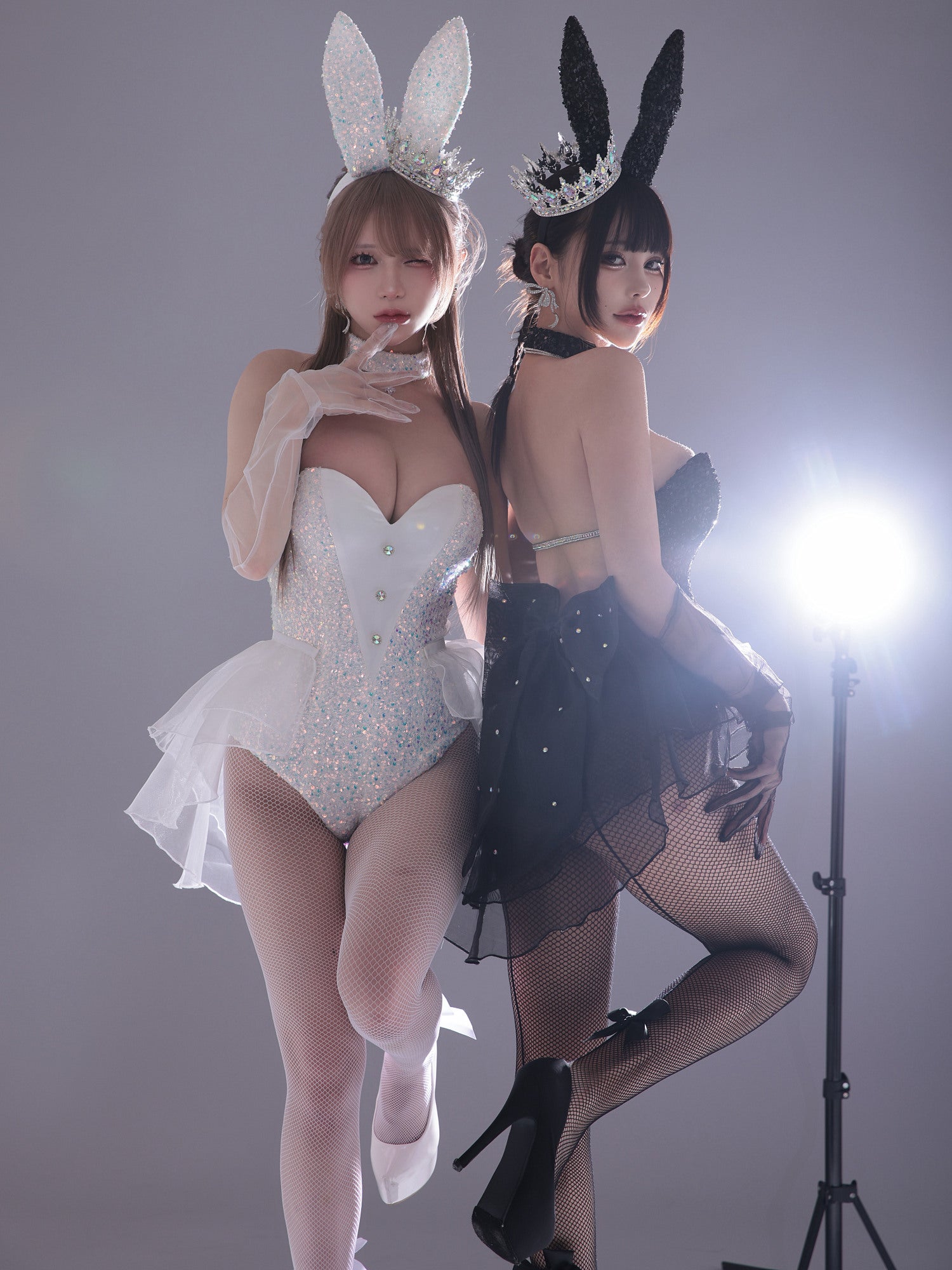 【3点セット】diamond jewelry bunny ダイアモンドジュエリーバニー ハイレグ [ブラック/ホワイト] vcsbn-250240-all