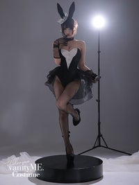 【3点セット】diamond jewelry bunny ダイアモンドジュエリーバニー ハイレグ [ブラック/ホワイト] vcsbn-250240-all
