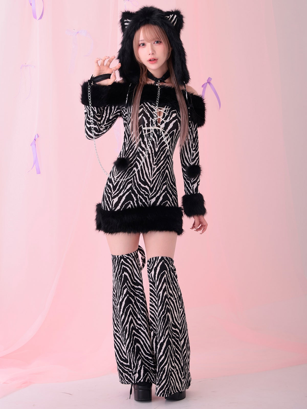【3点セット】Fluffy Wild Party Animal - Zebra Ver. フラッフィー・ワイルド・パーティー・アニマル - ゼブラ バージョン vcsot-250231-2