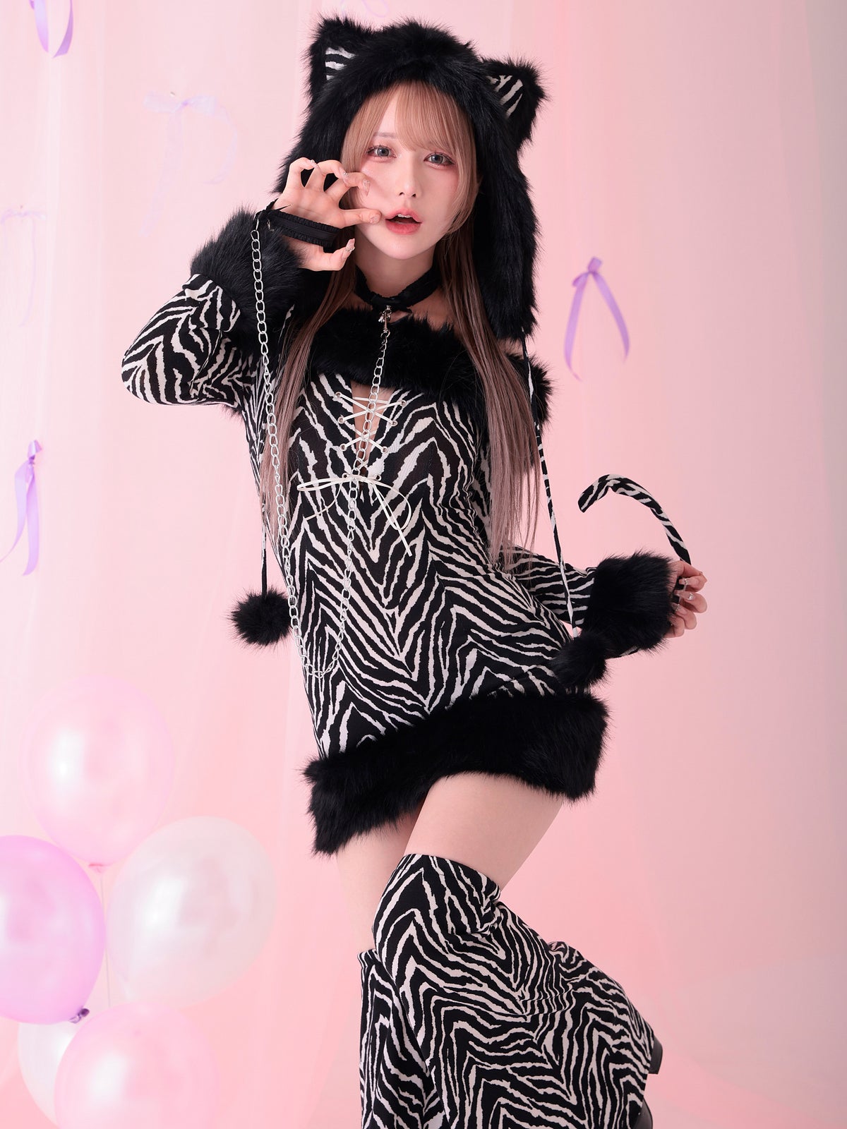 【3点セット】Fluffy Wild Party Animal - Zebra Ver. フラッフィー・ワイルド・パーティー・アニマル - ゼブラ バージョン vcsot-250231-2