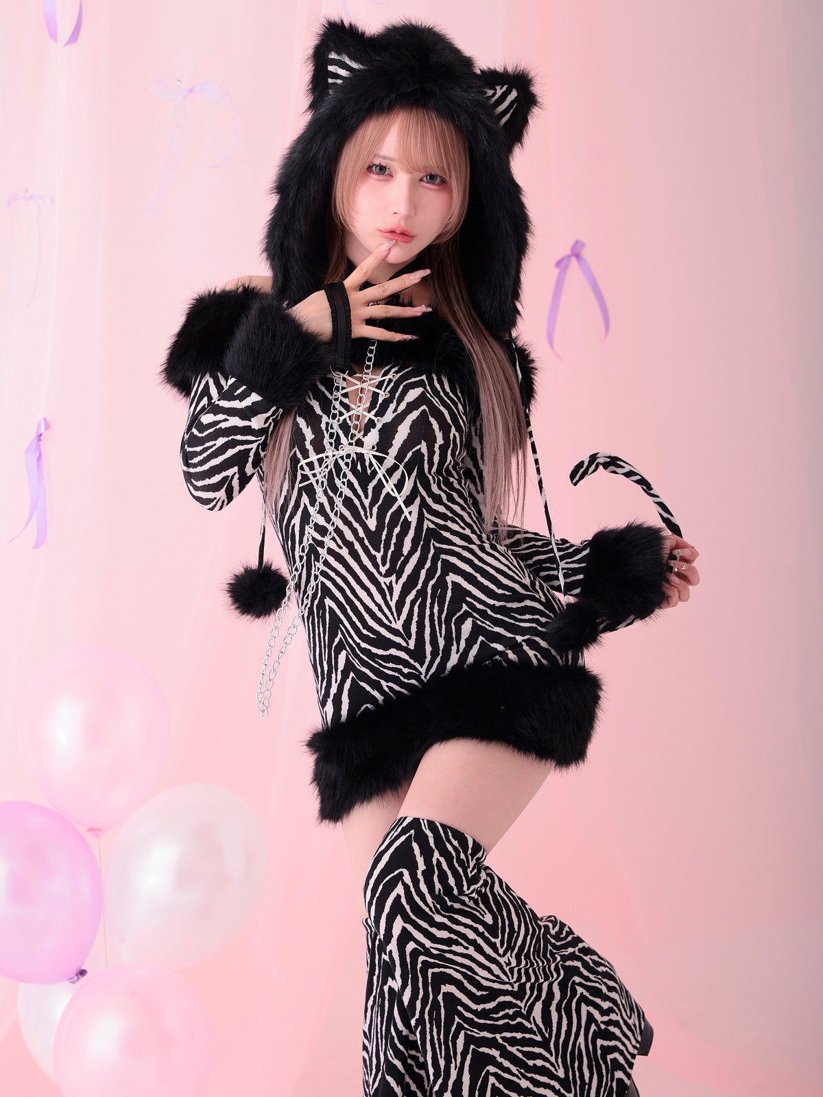 【3点セット】Fluffy Wild Party Animal - Zebra Ver. フラッフィー・ワイルド・パーティー・アニマル - ゼブラ バージョン vcsot-250231-2