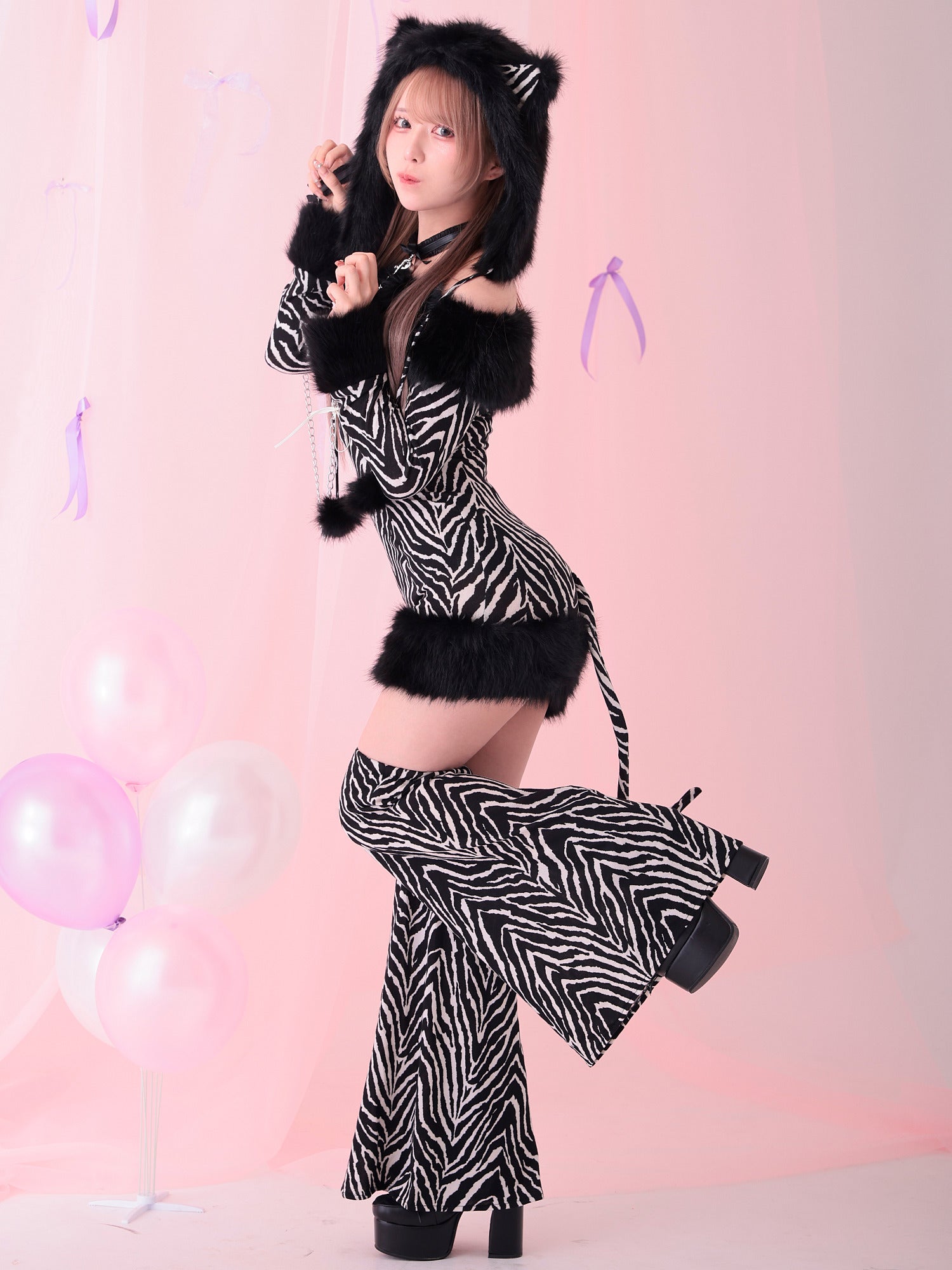 3点セット】Fluffy Wild Party Animal - Zebra Ver. フラッフィー