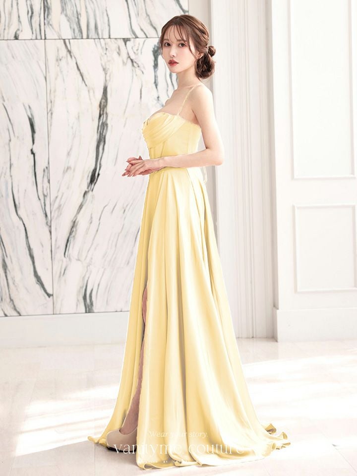 vanityME.couture. バニティミークチュール サテン バストドレープ コルセット ロングドレス バースデードレス ライトイエロー vctr-l-7481-4