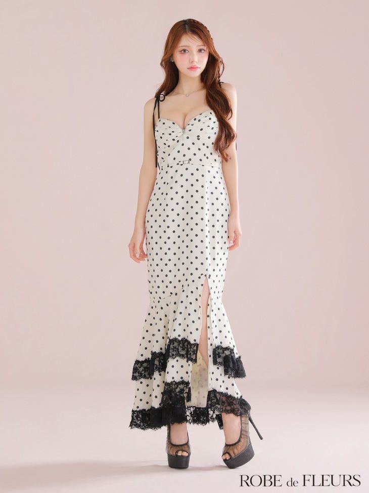 ROBE de FLEURS ローブドフルール 【XS～Lサイズあり】ドットサテン