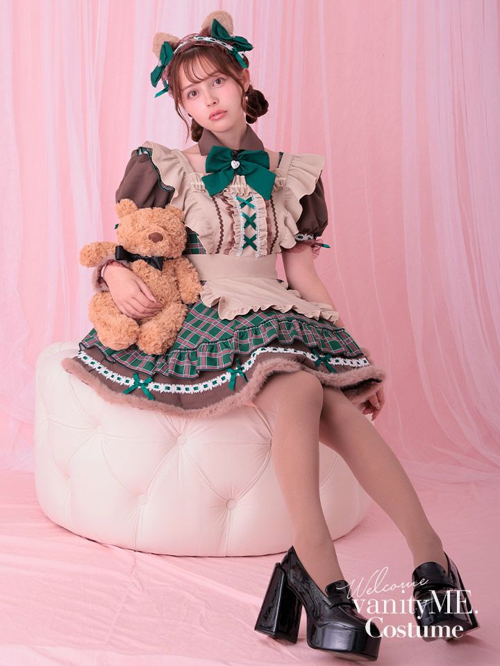 マリームーン ロココチェックアニマルメイド グリーン mlcs2510295