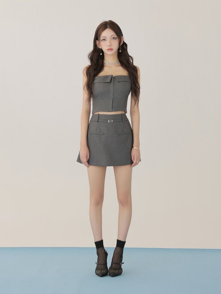 Glossy ローブドフルールグロッシー 【XSサイズあり】ツイルフロントファスナーセットアップミニキャバドレス gl4317