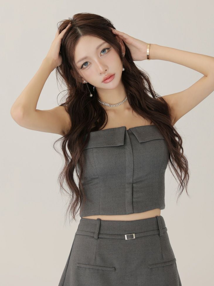 Glossy ローブドフルールグロッシー 【XSサイズあり】ツイルフロントファスナーセットアップミニキャバドレス gl4317