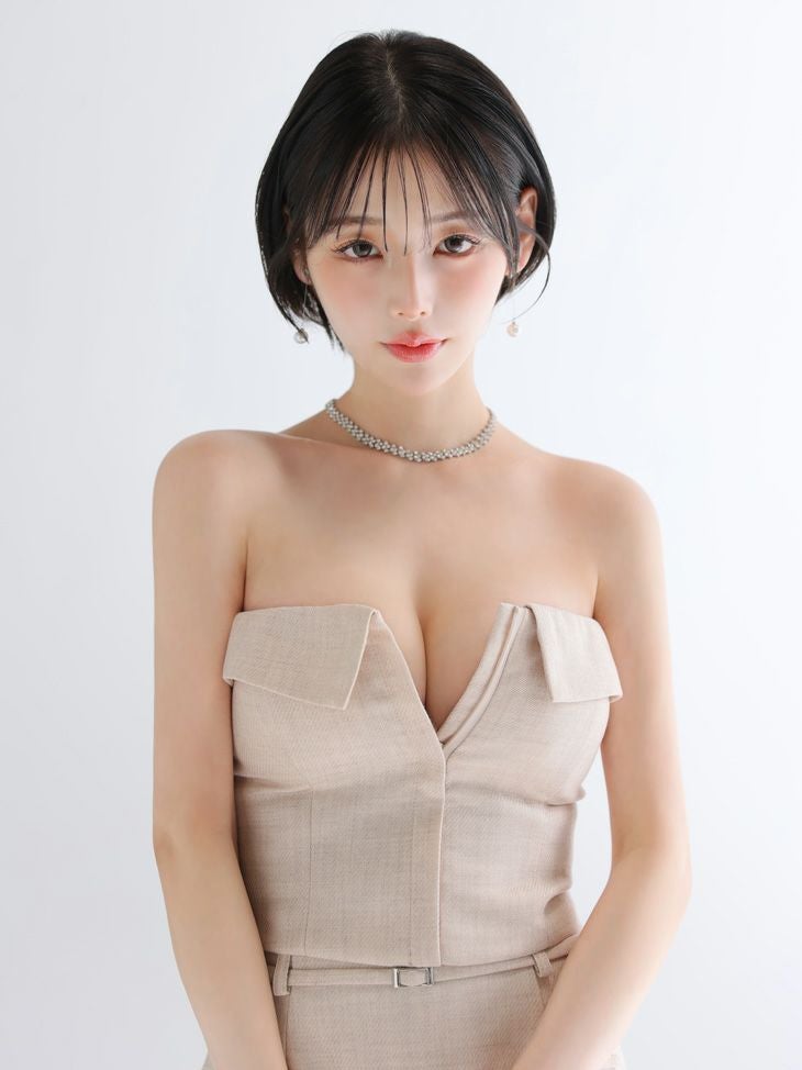 Glossy ローブドフルールグロッシー 【XSサイズあり】ツイルフロントファスナーセットアップミニキャバドレス gl4317