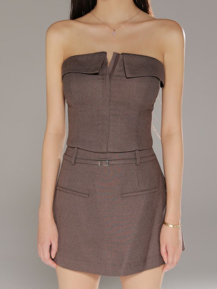 Glossy ローブドフルールグロッシー 【XSサイズあり】ツイルフロントファスナーセットアップミニキャバドレス gl4317