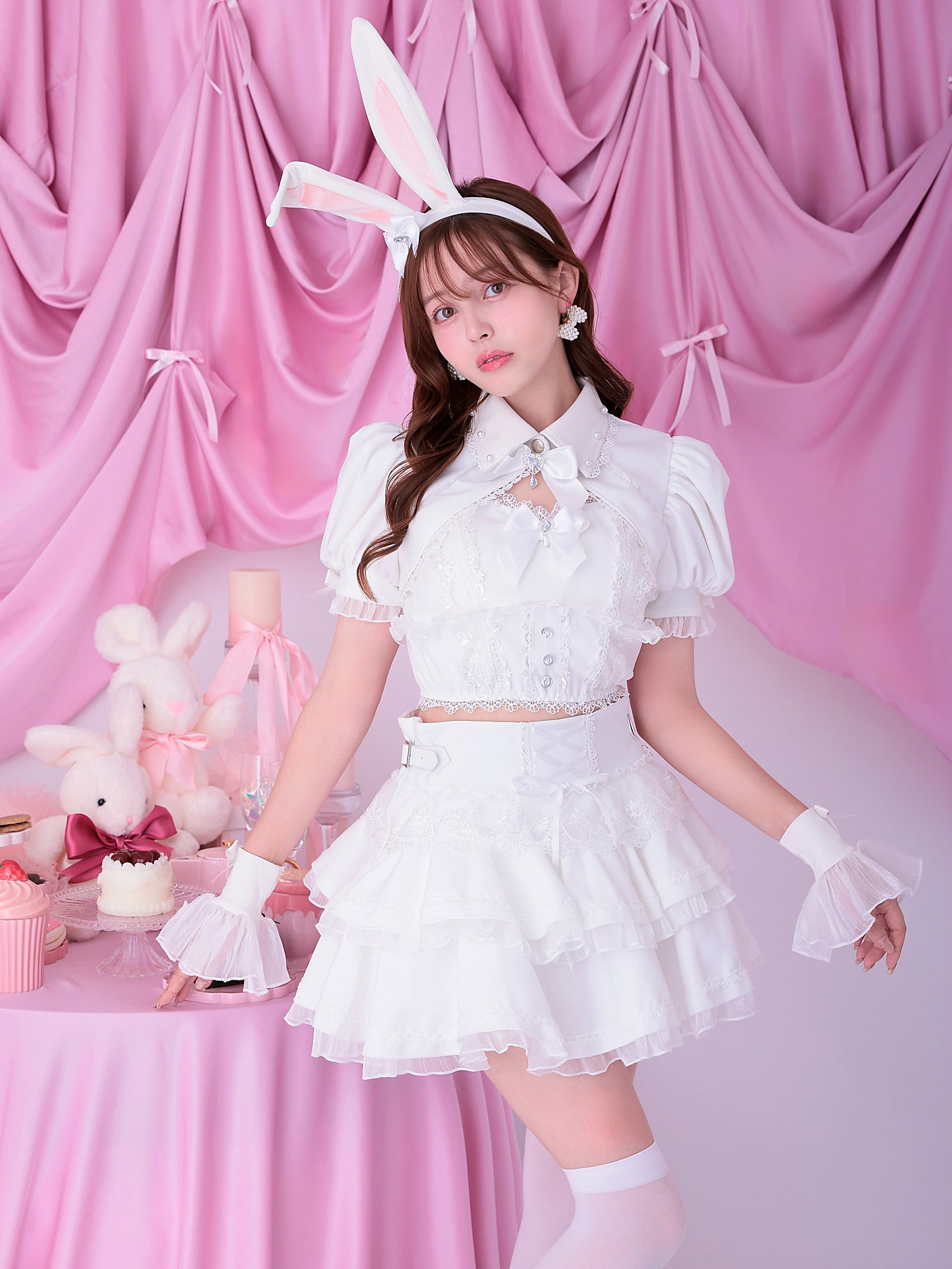 9点セット】 vanityME. × Malymoon シャンデリアレースバニー ホワイト