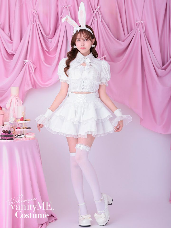 【9点セット】 vanityME. × Malymoon シャンデリアレースバニー ホワイト mlcs25037-1