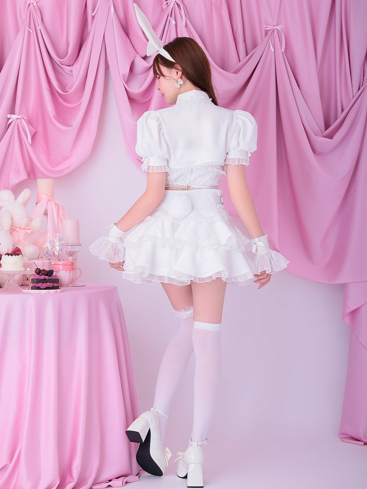 【9点セット】 vanityME. × Malymoon シャンデリアレースバニー ホワイト mlcs25037-1