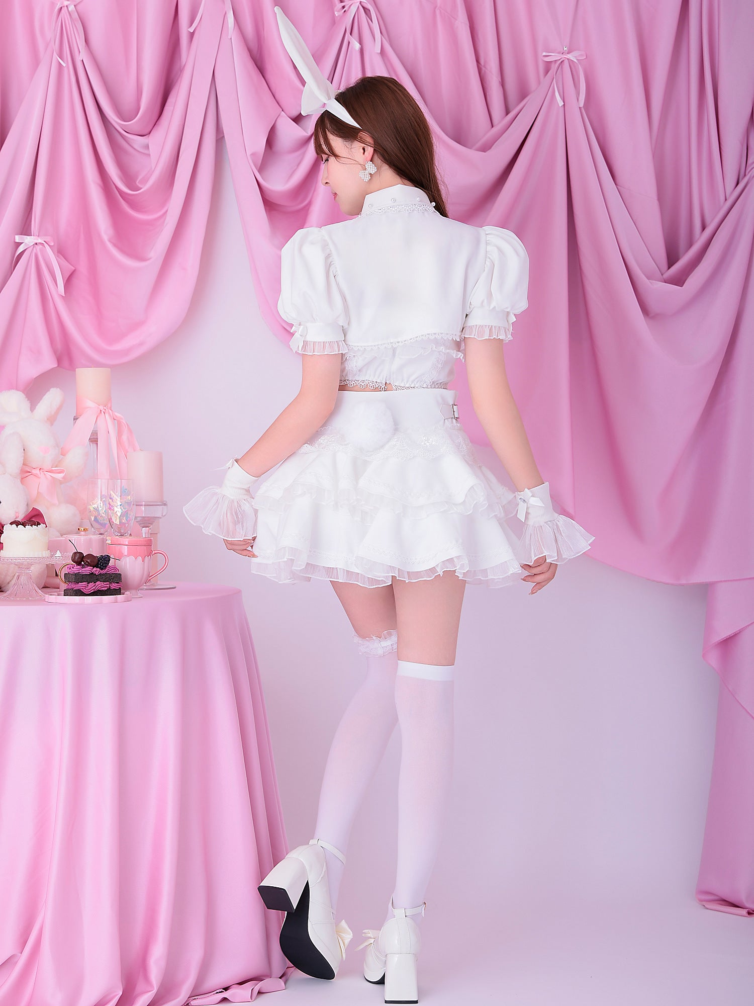 【9点セット】 vanityME. × Malymoon シャンデリアレースバニー ホワイト mlcs25037-1