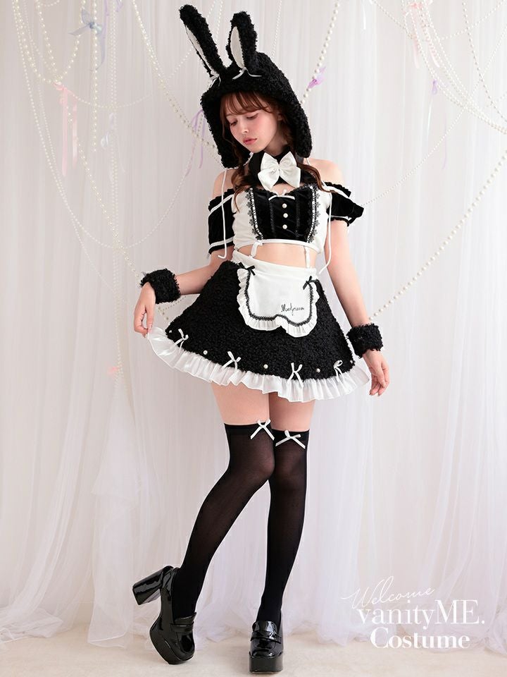 【8点セット】 vanityME. × Malymoon ふわふわホイップバニーメイド ブラック mlcs25041-1