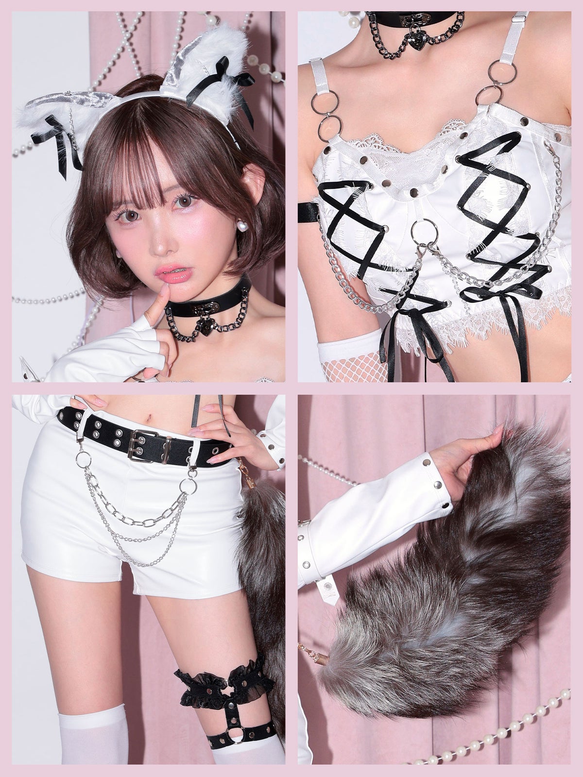 【14点セット】 vanityME. × Malymoon フェティッシュレザーウルフ ホワイト mlcs25046-2a-sn