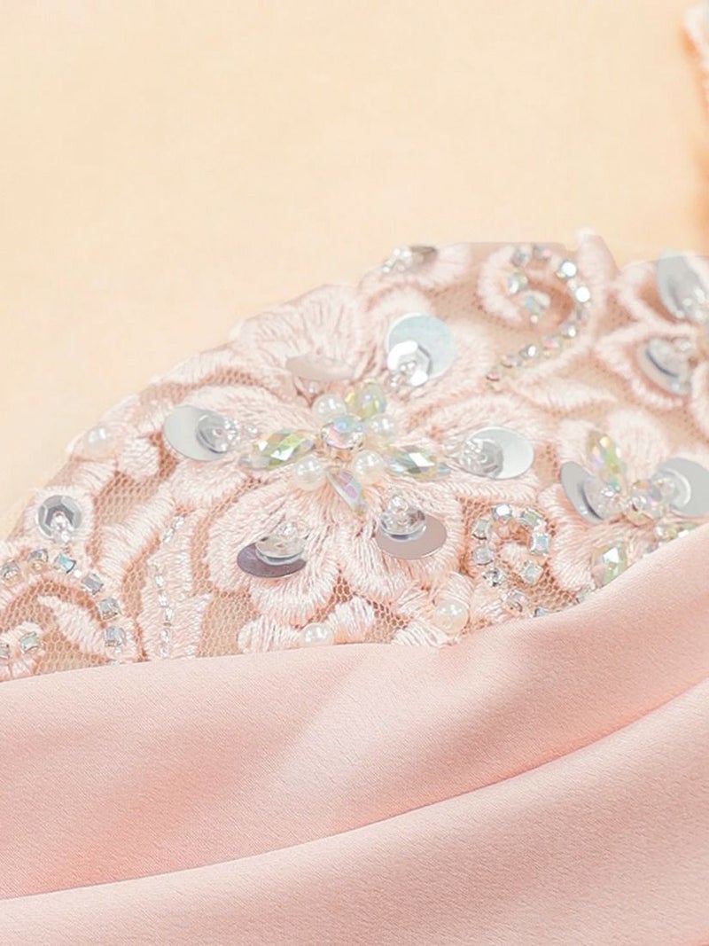 AngelR エンジェルアール フラワーレースドレープサテンフリルビジューセパレートフレアミニドレス ar25242