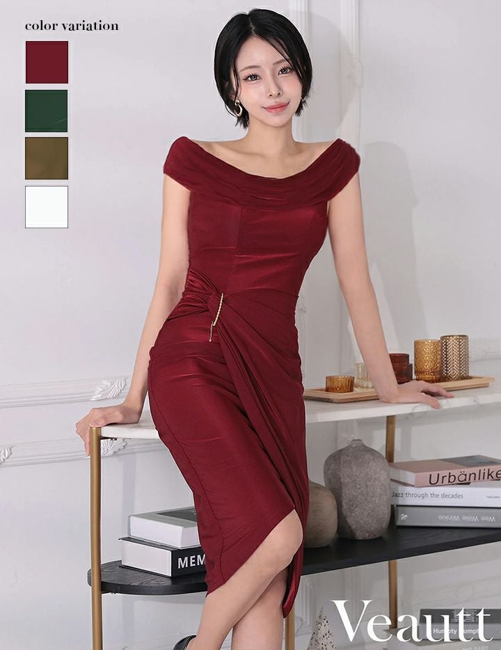 Veautt ヴュート オフショルダー2wayウエストチャームタイトミディアム