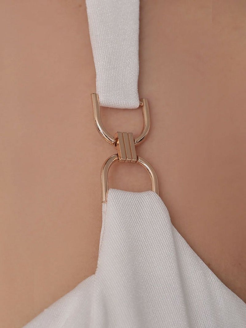 Veautt ヴュート バストドレープタックショルダーチャームタイトミディアムドレス vt022517