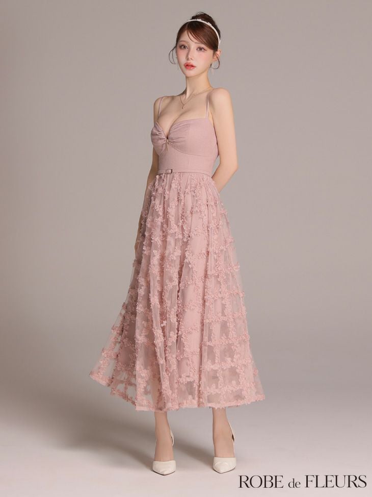 ROBE de FLEURS ローブドフルール 【XS～Lサイズあり】フラワーレースフレアキャミロングキャバドレス fm3467ROBE de FLEURS ローブドフルール 【XS～Lサイズあり】フラワーレースフレアキャミロングキャバドレス fm3467