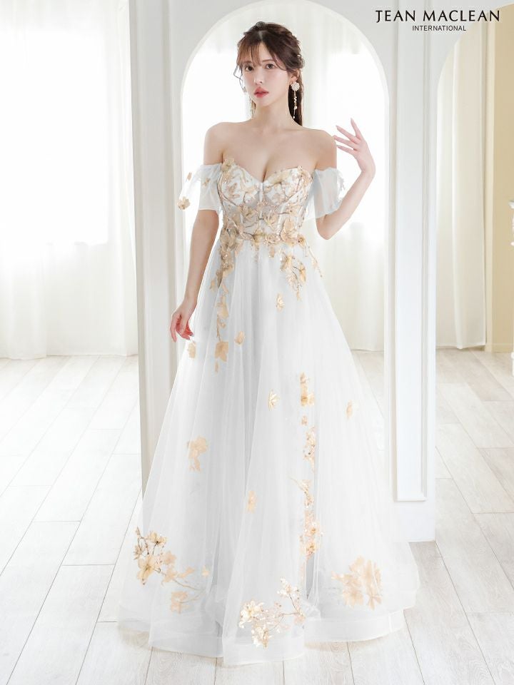 JEAN MACLEAN ジャンマクレーン 立体フラワー刺繍/オフショル