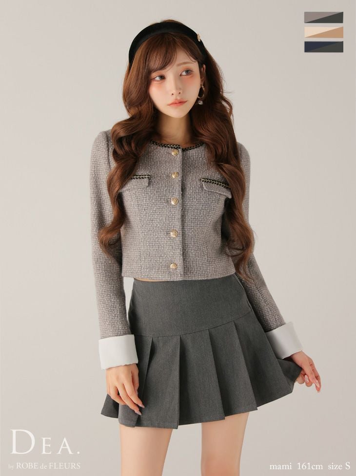 AngelR エンジェルアール ワンカラーアメスリチェーンリボンプリーツ