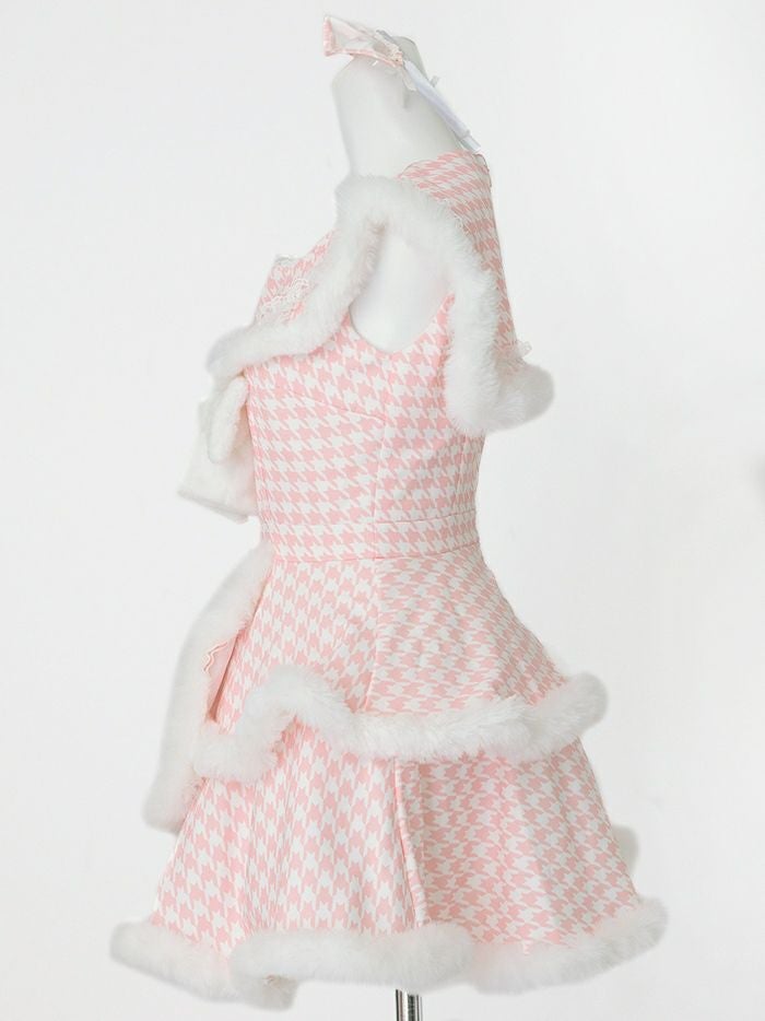 【4点セット】vanityME. × MIYANISHIYAMA いたずらうさぎのギンガムチェックドレス ピンク[ソンアミちゃん着用] vcsbn-250219-1-sn