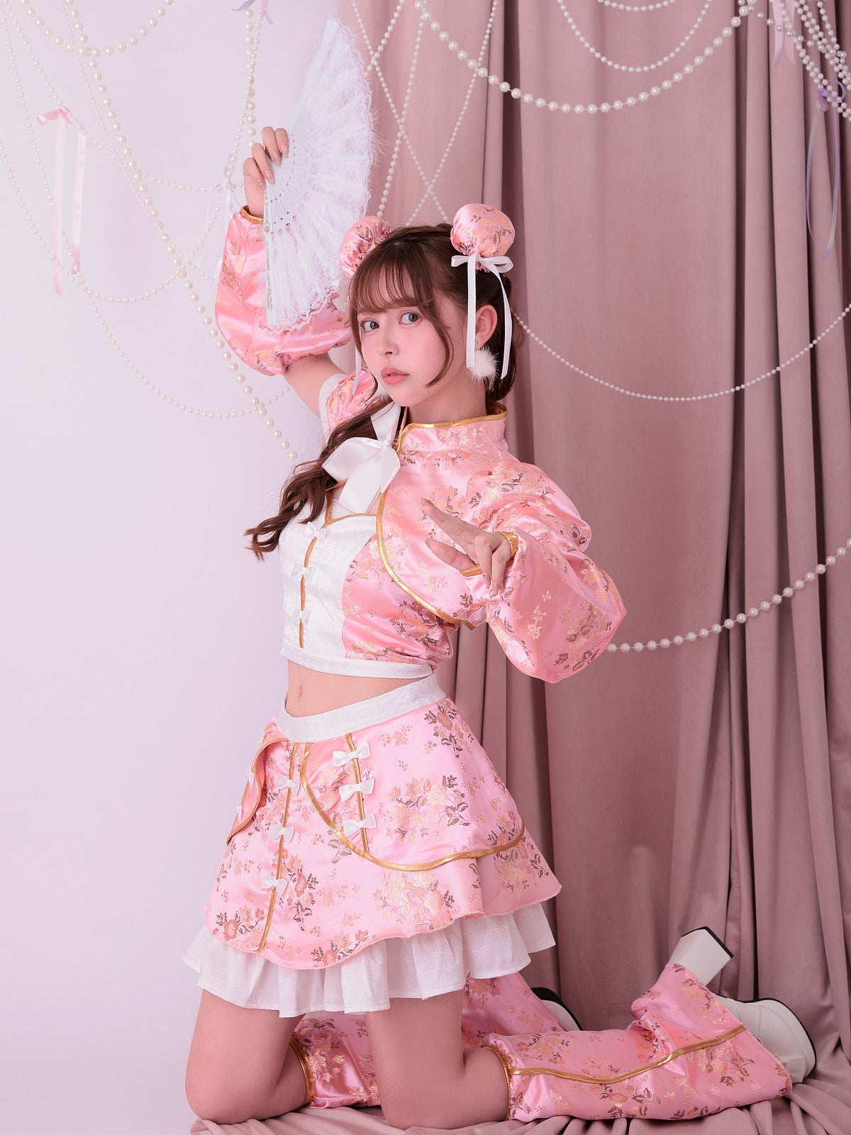 【4点セット】vanityME. × MIYANISHIYAMA いたずらうさぎのギンガムチェックドレス ブラック[ナナちゃん着用] vcsbn-250219-2-na