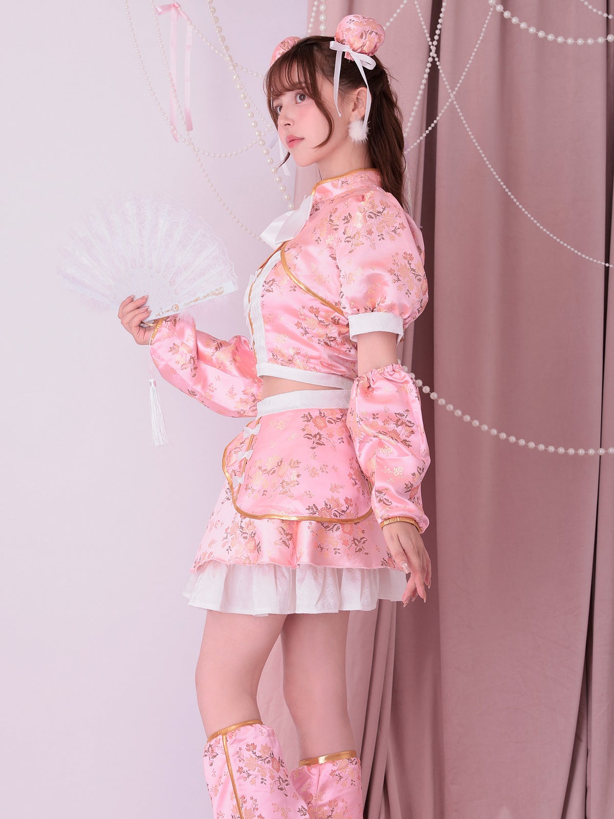 【4点セット】vanityME. × MIYANISHIYAMA いたずらうさぎのギンガムチェックドレス ブラック[ナナちゃん着用] vcsbn-250219-2-na