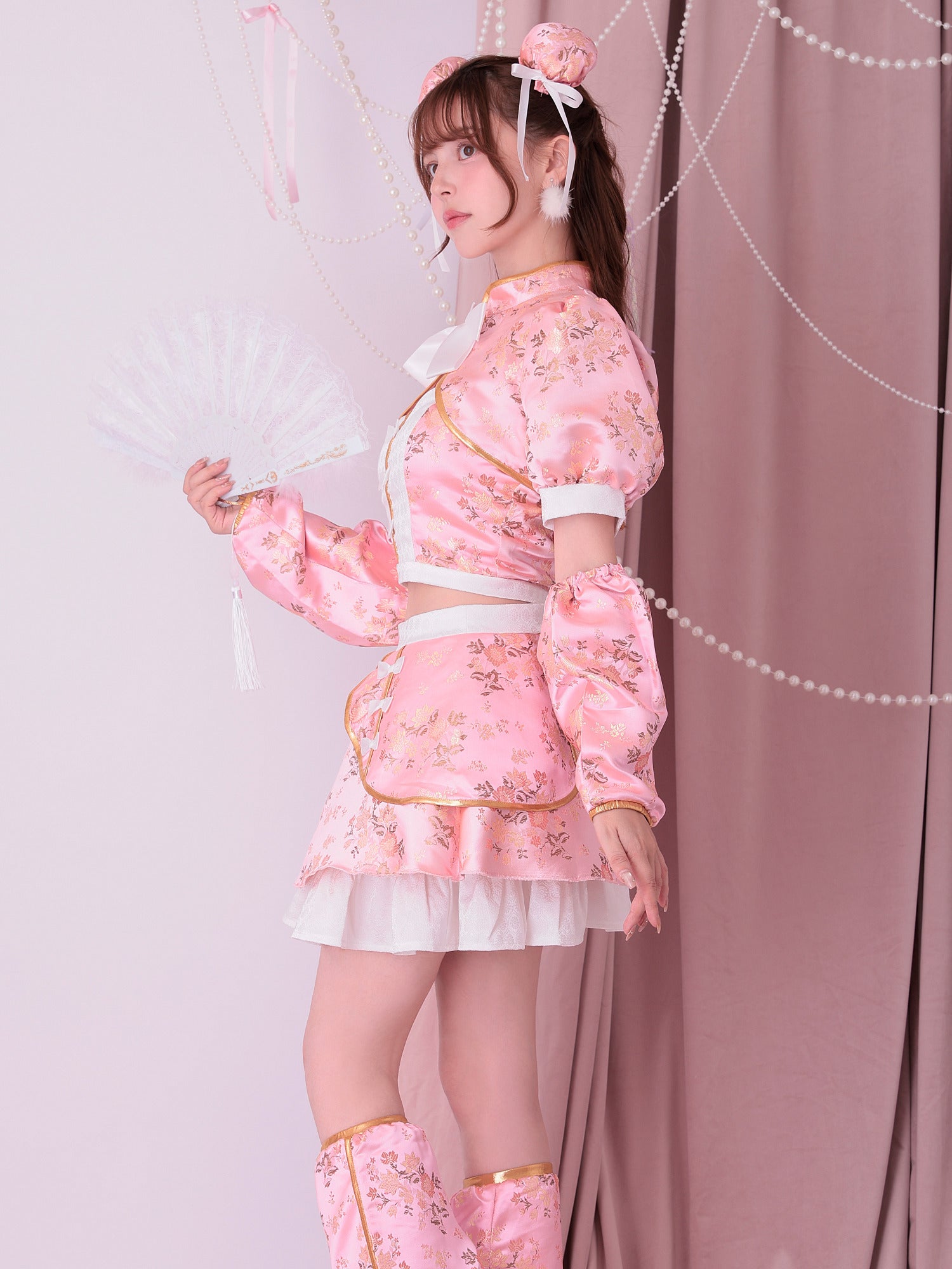 【4点セット】vanityME. × MIYANISHIYAMA いたずらうさぎのギンガムチェックドレス ブラック[ナナちゃん着用] vcsbn-250219-2-na