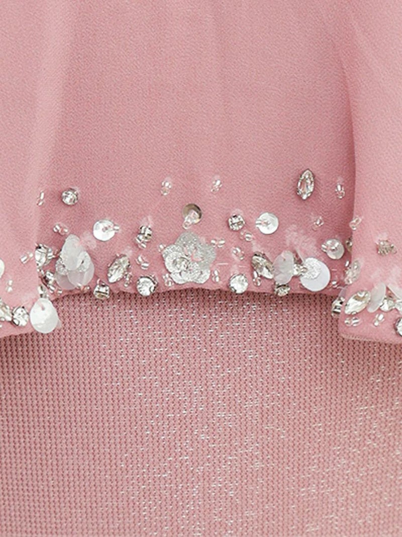 AngelR エンジェルアール オフショルダーシフォンビジューVカットラメタイトミニドレス ar25344