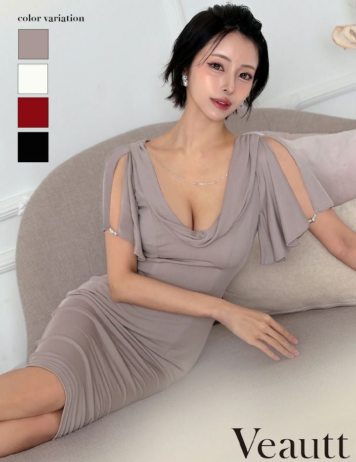 Veautt ヴュート シフォンケープオープンショルダー2wayサイド