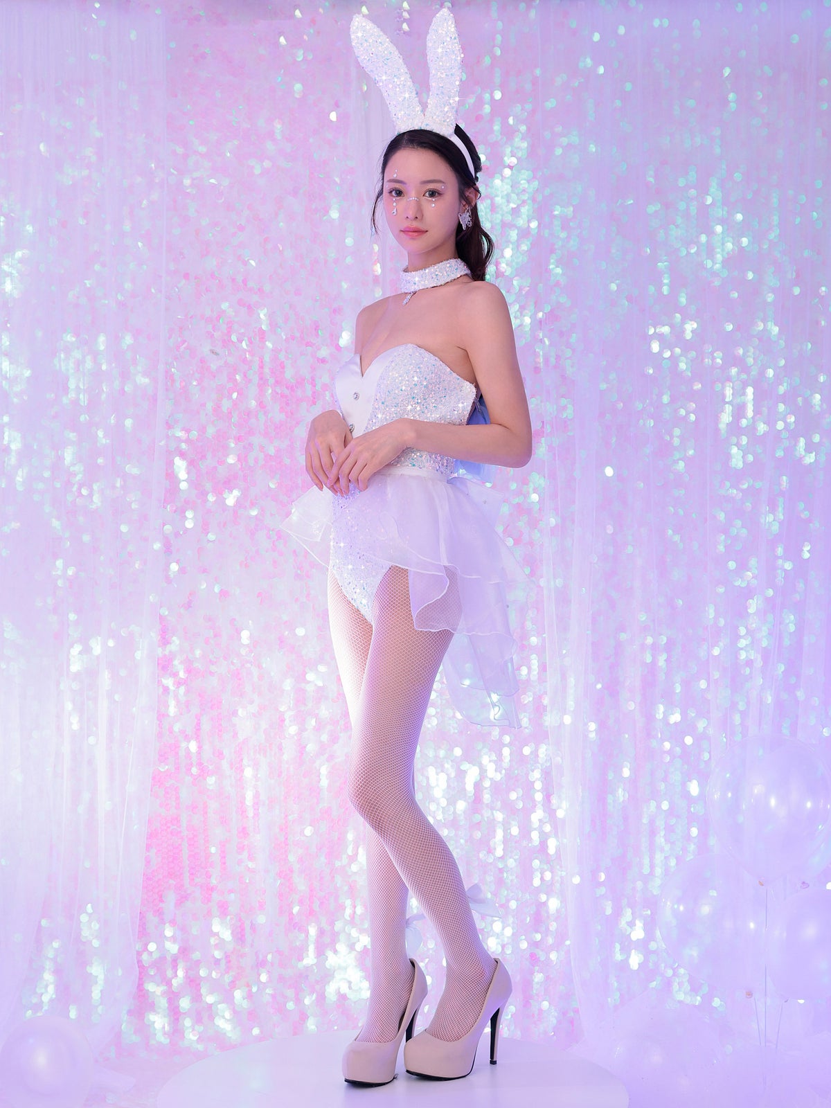 【4点セット】diamond jewelry bunny ダイアモンドジュエリーバニー ハイレグ ホワイト vcsbn-250240-1