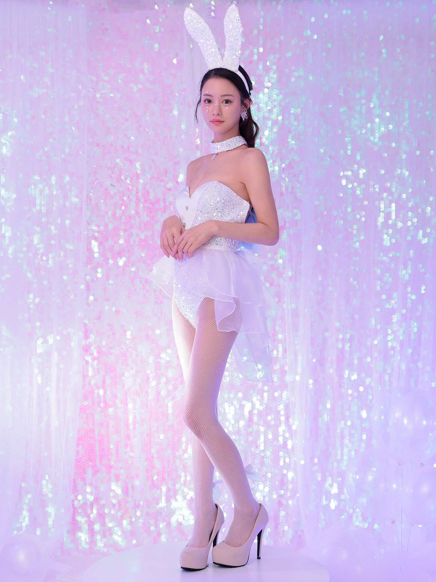【4点セット】diamond jewelry bunny ダイアモンドジュエリーバニー ハイレグ ホワイト vcsbn-250240-1