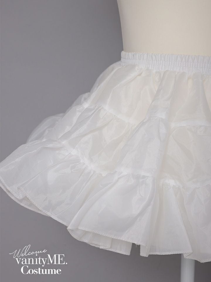 ボリュームフリル インナーパニエ チュチュスカート ブラック・ホワイト vpn-25067