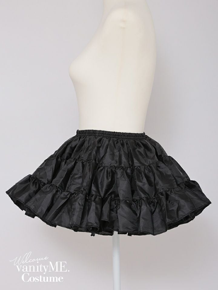 ボリュームフリル インナーパニエ チュチュスカート ブラック・ホワイト vpn-25067