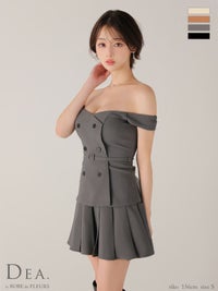 ROBE de FLEURS ローブドフルール 【XSサイズあり】肩リボンキャミツーピースフレアミニキャバドレス fm3267