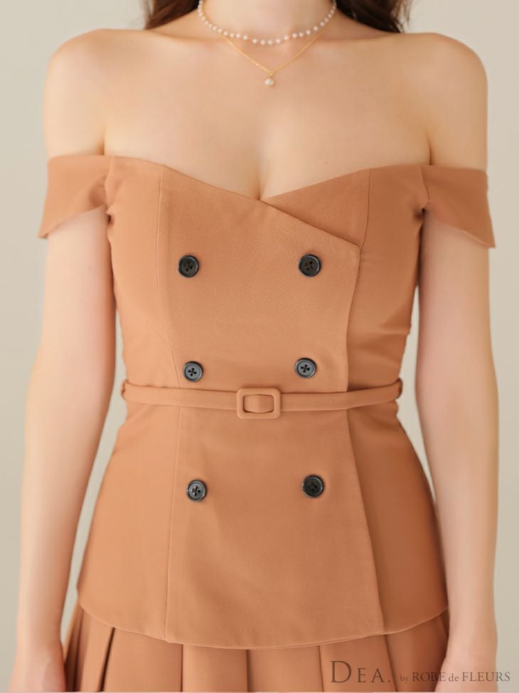 ROBE de FLEURS ローブドフルール 【XSサイズあり】肩リボンキャミツーピースフレアミニキャバドレス fm3267